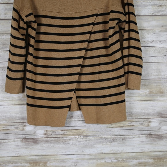 Loft Semi Open Back Black and Brown Stripes sz SM - Picture 6 of 7